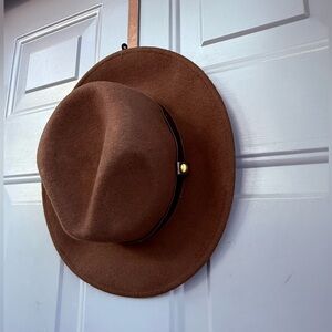 NWT Brown Felt Hat with Black Band